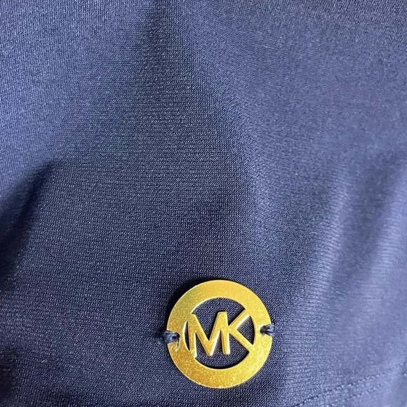 Michael Kors Lattice Sleeve Blue Top Size 1X Plus NEW Short Sleeve - Picture 4 of 6